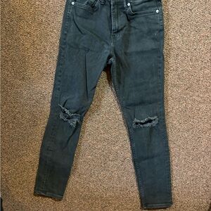 H&M Men's Black Cropped with Distressed Knees